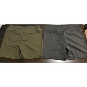 Women's Unbranded Athletic Shorts XL Olive Green & Charcoal